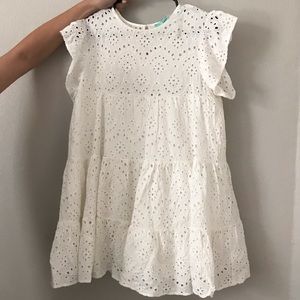 Karlie White Eyelet Babydoll Dress